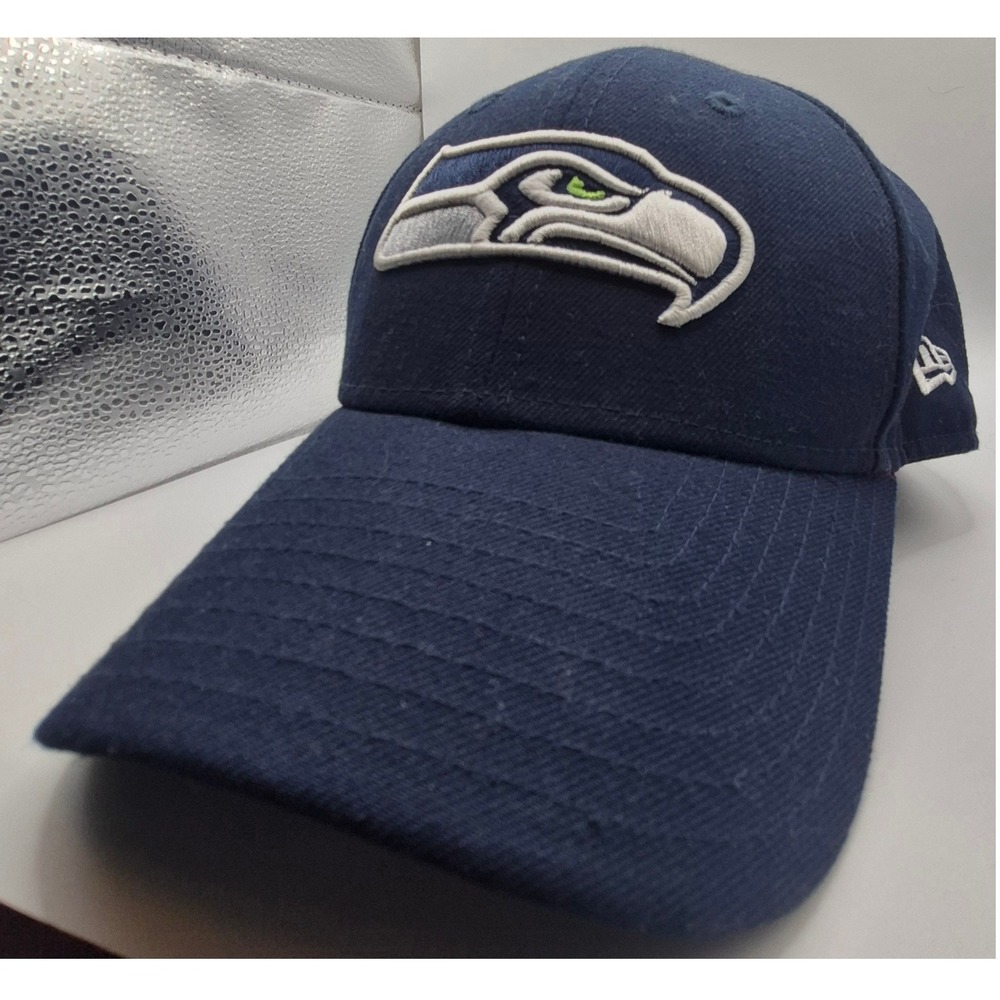 New Era Seattle Seahawks NFL 9FORTY Adjustable Hat‎ Navy Blue Curved Brim Cap